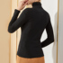 Black turtleneck plus velvet mesh bottoming shirt women's 2021 winter new slim long-sleeved fashion all-match small shirt