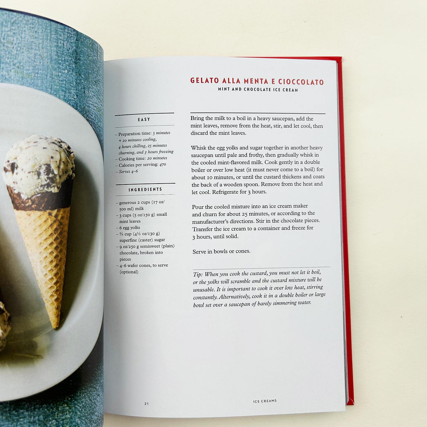 意大利烹饪学校 英文原版 Italian Cooking School Ice Cream 冰淇淋雪糕 饮食料理食谱 甜点制作指南 英文版 进口英语原版书籍