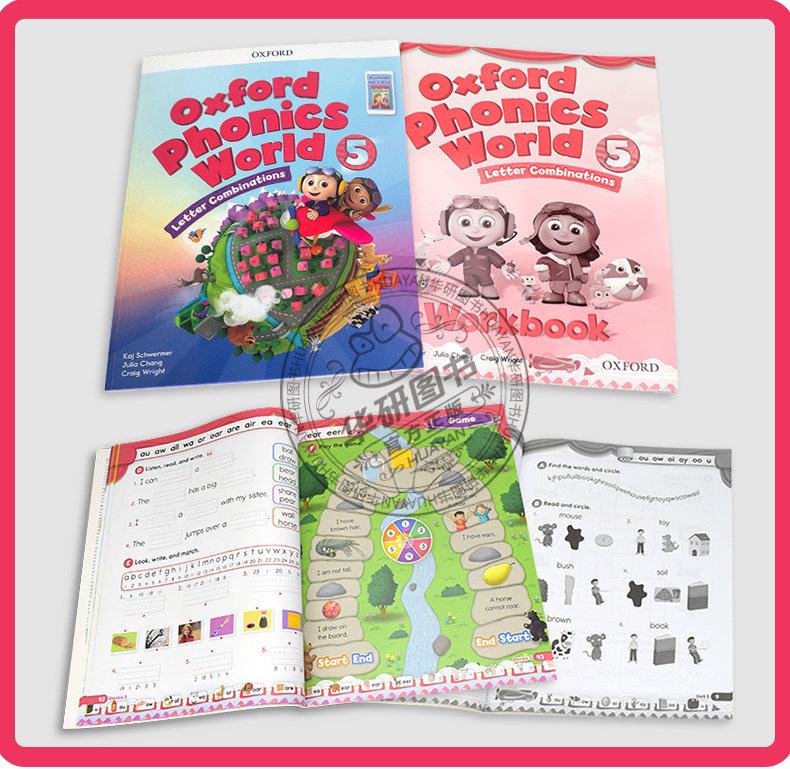 牛津自然拼读教材Oxford Phonics World 5级别课本+练习册 字母发音A-Z牛津少儿小学英语英文原版书籍搭牛津树