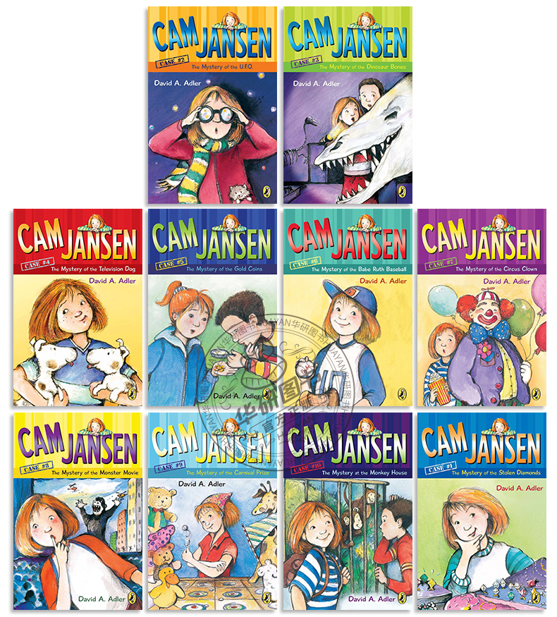 侦探故事1-10套装 英文原版小说 Cam Jansen 少女侦探简森 英文版进口原版英语初级桥梁章节书 儿童分级读物书籍 David Adler