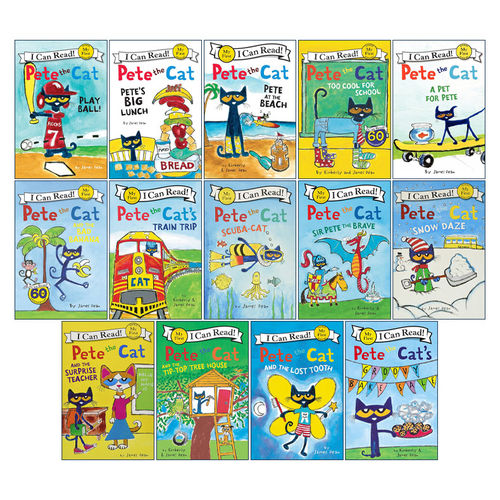 皮特猫英语绘本全套14册 英文原版绘本 Pete the Cat I Can Read 分级阅读读物初阶绘本 儿童启蒙图画故事全英语版进口书籍第一辑 - 图0