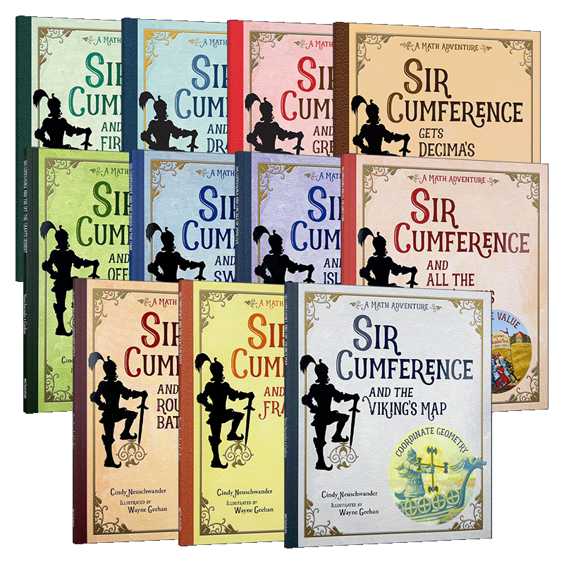 圆周骑士系列11册 英文原版 Sir Cumference  STEM 少儿课外阅读 绘本图画书 Cindy Neuschwander 英文版 进口英语原版书籍