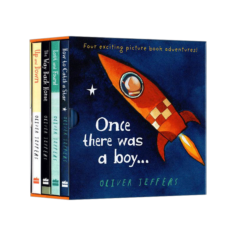 英文原版绘本 Once There Was A Boy… Boxed Set智慧小孩系列精装绘本4册盒装 Oliver Jeffers精装英文版进口英语原版书籍-图0