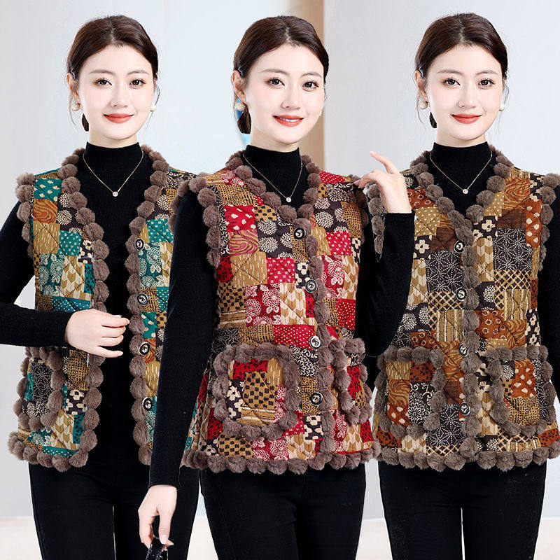 中老年女秋冬加绒马甲洋气新款保暖背心上衣加厚坎肩大码保暖外套,淘宝优惠券,粉丝福利购,淘宝优惠卷