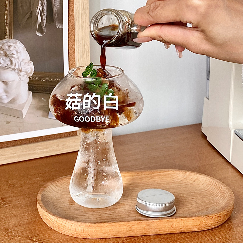 好菇毒搞怪杯子可爱蘑菇杯创意造型玻璃杯个性咖啡杯果汁杯饮料杯-图0