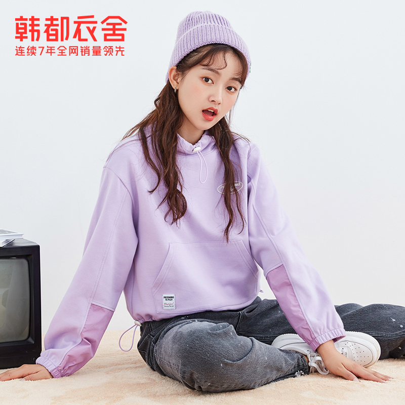 韩都衣舍秋装网红半高领女潮风卫衣 韩都衣舍嗒嗒卫衣/绒衫