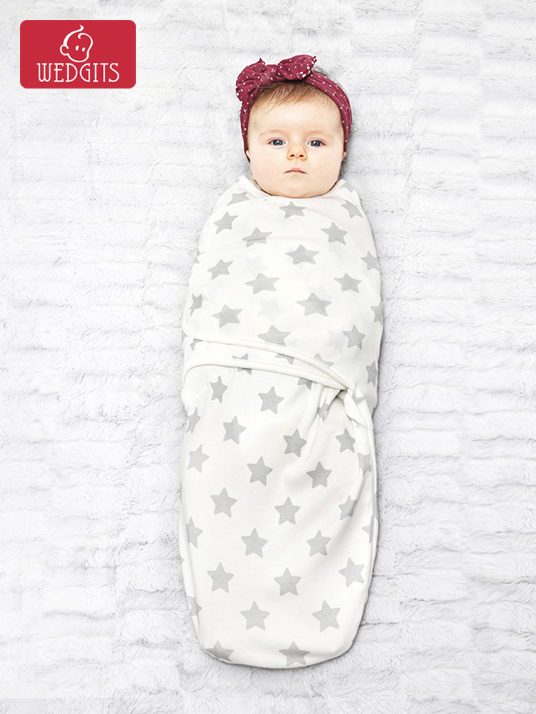 美国wedgits防惊跳睡袋婴儿透气薄款纱布压力填充包裹式睡袋