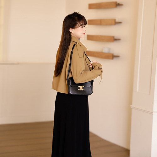 慕翎大码女装通勤西装领外套两件套胖MM显瘦遮肚针织背心裙套装 - 图3