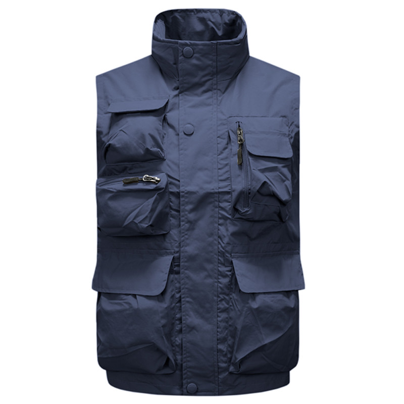 工装马甲男多口袋防风防水户外钓鱼马夹无袖登山背心立领坎肩外套,淘宝优惠券,粉丝福利购,淘宝优惠卷