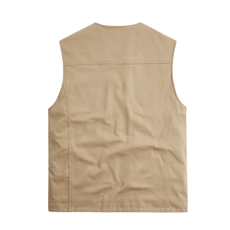 纯棉工装马甲男春秋季多口袋户外钓鱼摄影马夹宽松大码中老年背心,淘宝优惠券,粉丝福利购,淘宝优惠卷