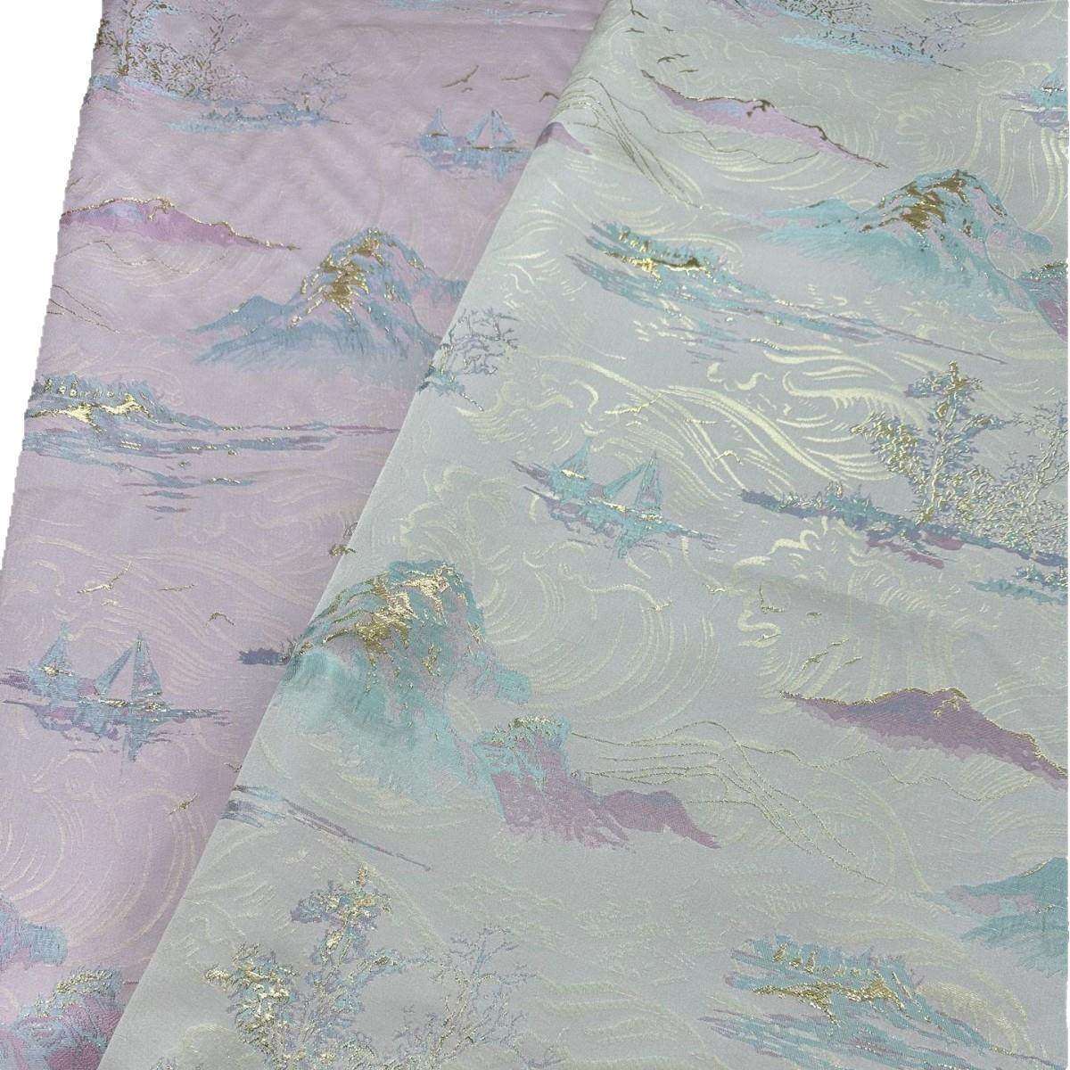 高经缎料山水提花织金布料中国风织金礼服伴娘装旗袍服装面料9907,淘宝优惠券,粉丝福利购,淘宝优惠卷