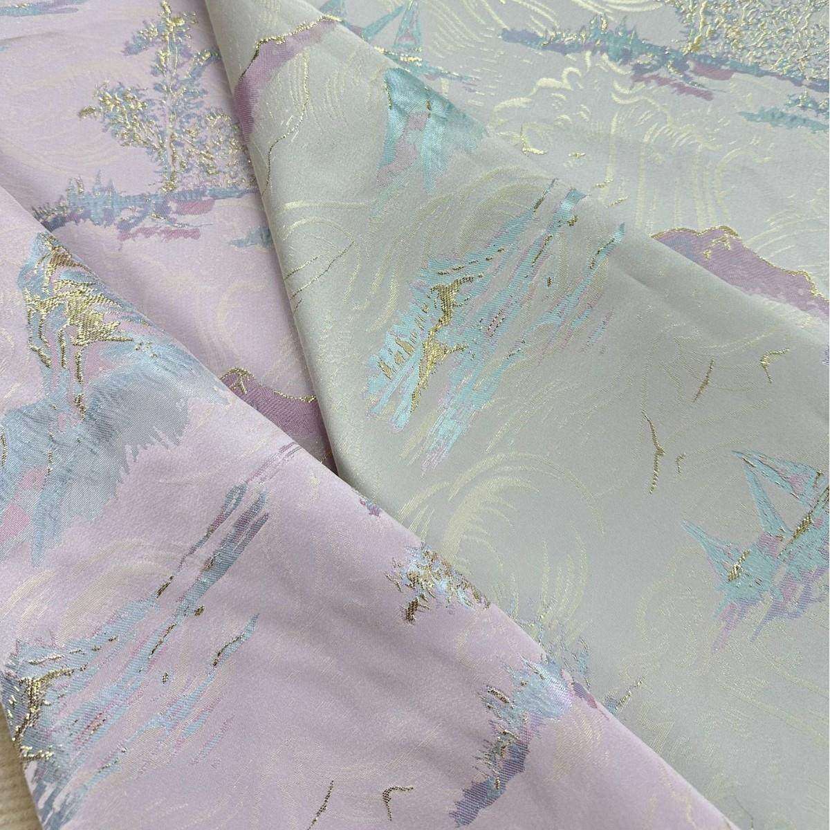 高经缎料山水提花织金布料中国风织金礼服伴娘装旗袍服装面料9907,淘宝优惠券,粉丝福利购,淘宝优惠卷