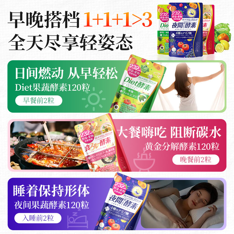 ISDG进口夜间酵素 232种植物美体丸三倍分解果蔬谷物餐前饭前酵素