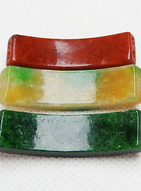 翡翠处理三色长条手链复古男女