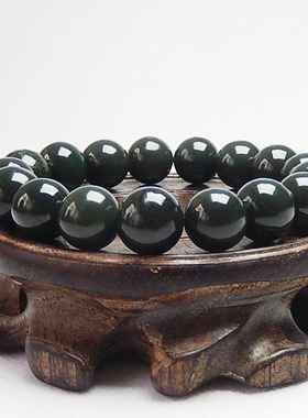 天然和田玉圆珠串珠手链青玉礼品