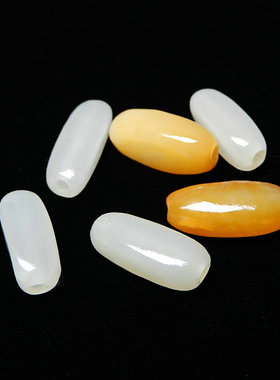 珠子文玩挂绳白玉项链散珠