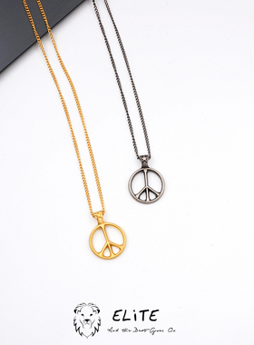 欧美反战和平项链情侣吊坠