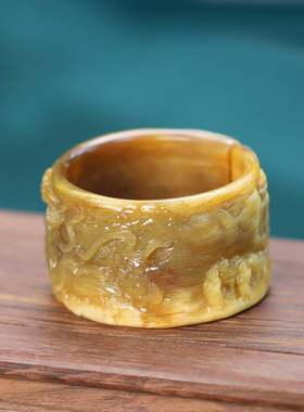 敦煌飞天手镯天然羊角纯手工精雕高级感古风女款手饰民族风手环