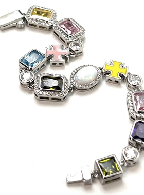 彩色夏季宝石男女手链