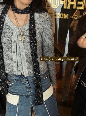 姜饼人同款复古珍珠毛衣链