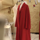 Bride gets married with full wool temperament high-end red coat