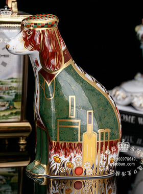 RoyalCrownDerby猎犬骨瓷摆件