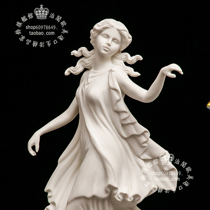 英国制Wedgwood 1993 白色跳舞丰收女神限量陶瓷娃娃收藏摆件两件
