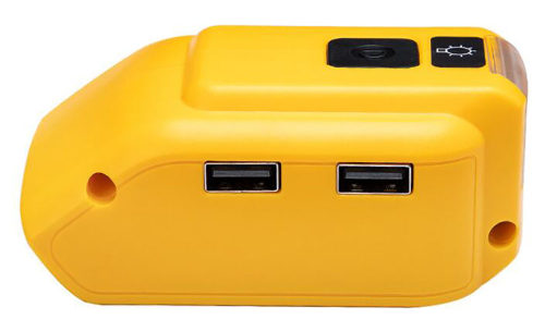 适用得伟Dewalt 20v电池两个USB 端口输出5V 2.1A和12V2A和3W LED - 图1