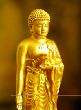 阿弥陀佛金身小佛像随身佛摆件