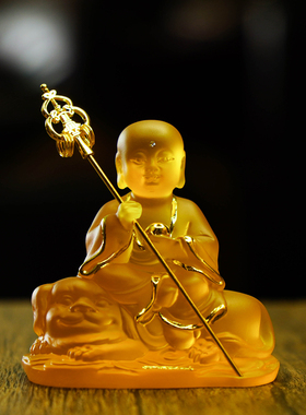 仿琉璃平安地藏车载家用供奉摆件