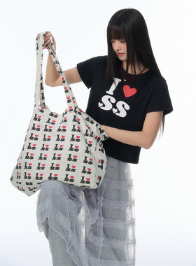 江南先生NewJNXS「SS系列」爱心字母满印大容量托特包通勤单肩包