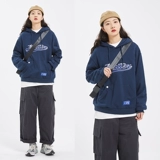 Японская трендовая толстовка с капюшоном для влюбленных, весенняя парная одежда, куртка, с вышивкой, оверсайз