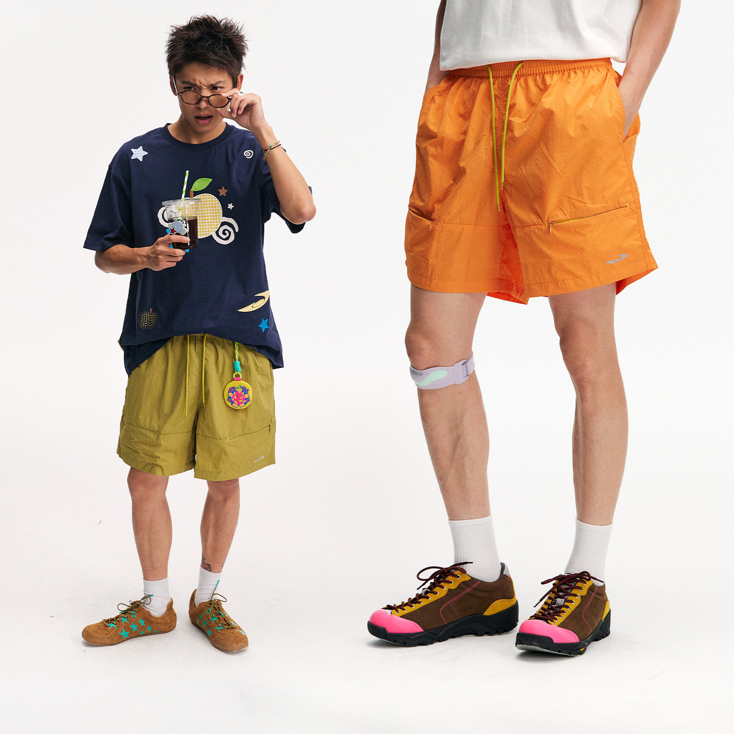 江南先生NewJNXS轻薄防水短裤反光印花夏季撞色宽松挺括梭织裤男,淘宝优惠券,粉丝福利购,淘宝优惠卷