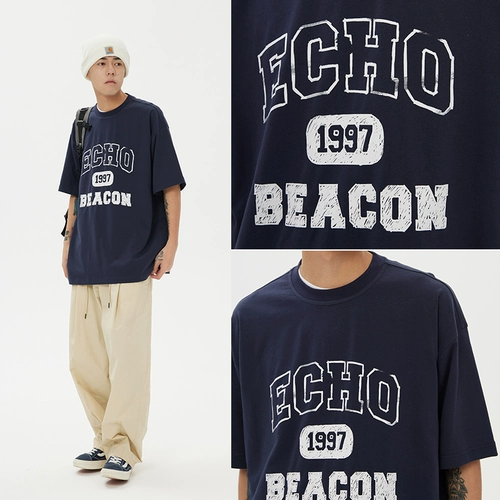 Японская футболка с коротким рукавом для влюбленных, с печатью вашего логотипа, оверсайз