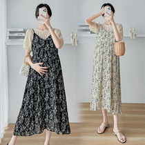 Pregnant woman Liondress New fashion Summer High temperament Lean Crushed Flower Pendant With Skirt dress Korean version Long dress woman