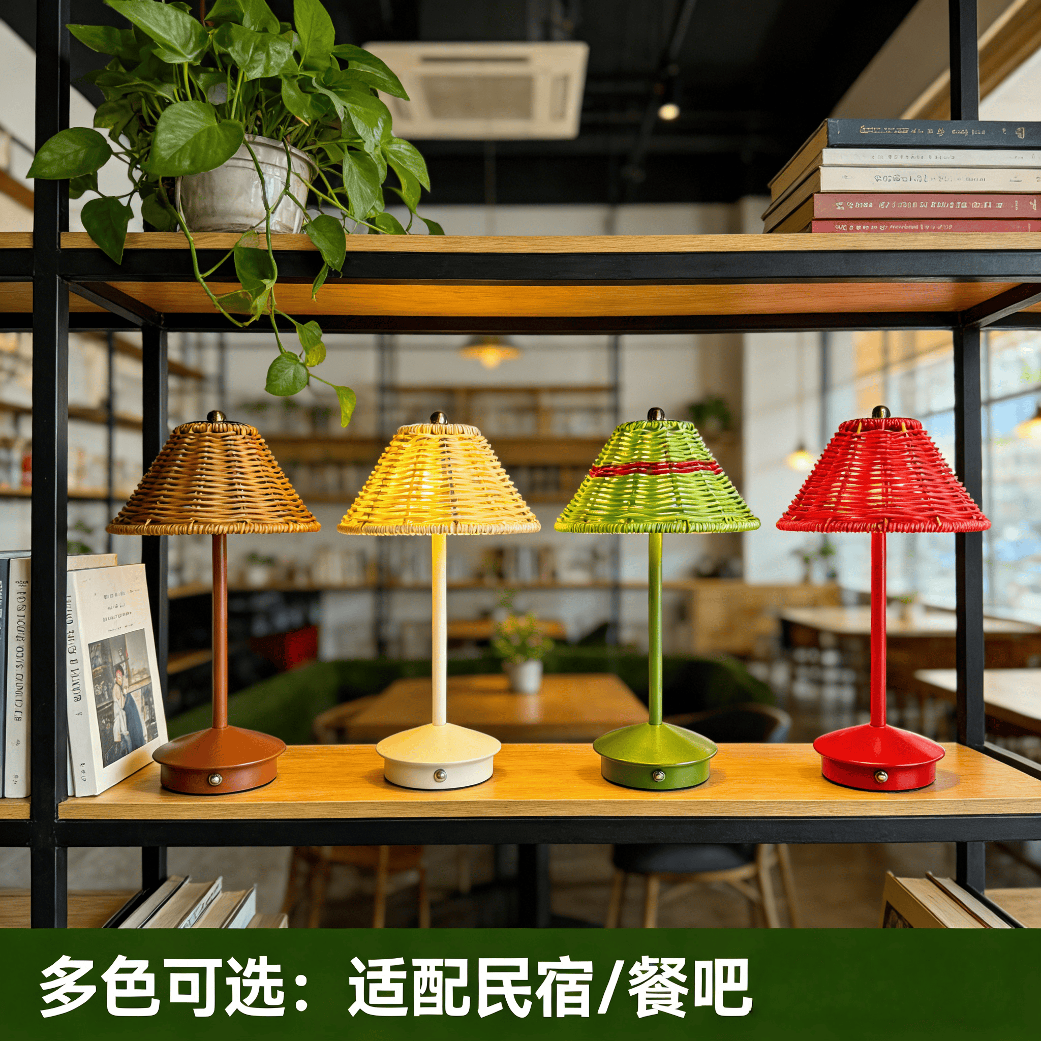 北欧高级感创意藤编台灯餐厅户外便携式可充电调光装饰餐桌氛围灯,淘宝优惠券,粉丝福利购,淘宝优惠卷