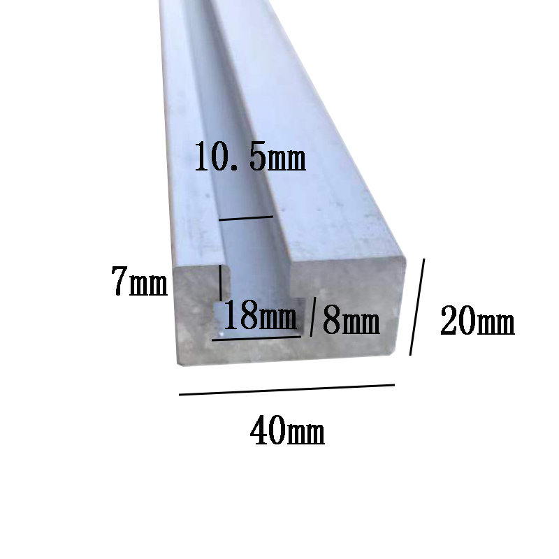 机床槽板铝槽4020偏槽铝导轨18mm M8T型螺母铝合金槽铝导轨铝型材-图3