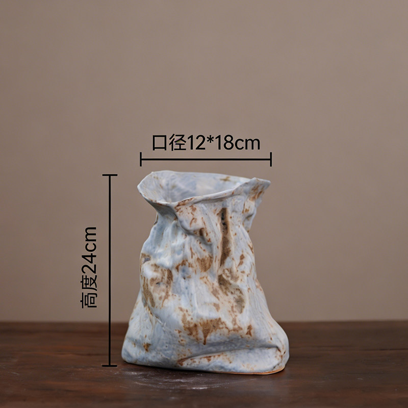 景德镇复古侘寂风陶瓷餐桌干花水培花瓶摆件客厅插花轻奢高级感,淘宝优惠券,粉丝福利购,淘宝优惠卷