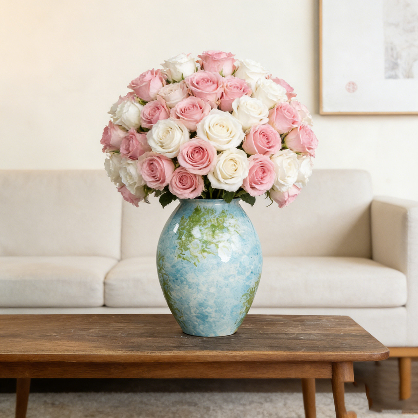 景德镇油画大肚翻口中式陶瓷餐桌水培花瓶摆件客厅插花轻奢高级感,淘宝优惠券,粉丝福利购,淘宝优惠卷