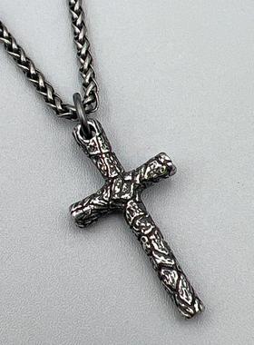 魔纹十字架钛钢项链欧美复古男女