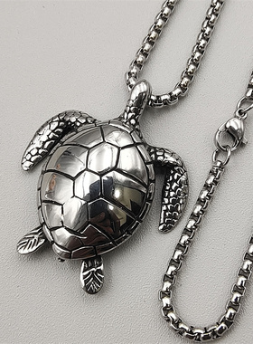 简约男女钛钢海龟吊坠项链百搭