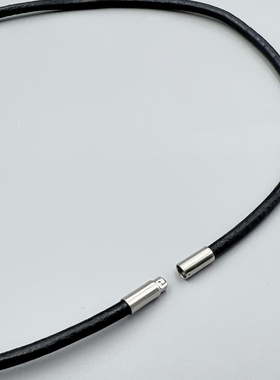 简约钛钢皮绳项链吊坠百搭绳项链