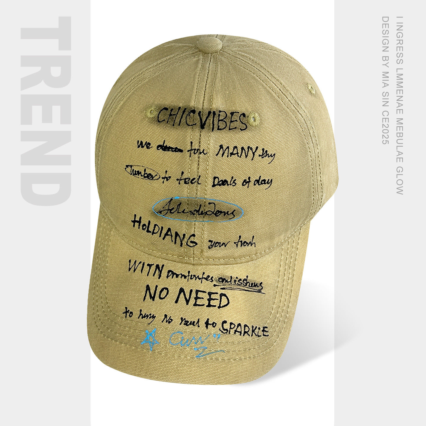 韩国小众潮牌手绘字母软顶棒球帽女百搭宽檐显脸小纯棉鸭舌帽子男,淘宝优惠券,粉丝福利购,淘宝优惠卷