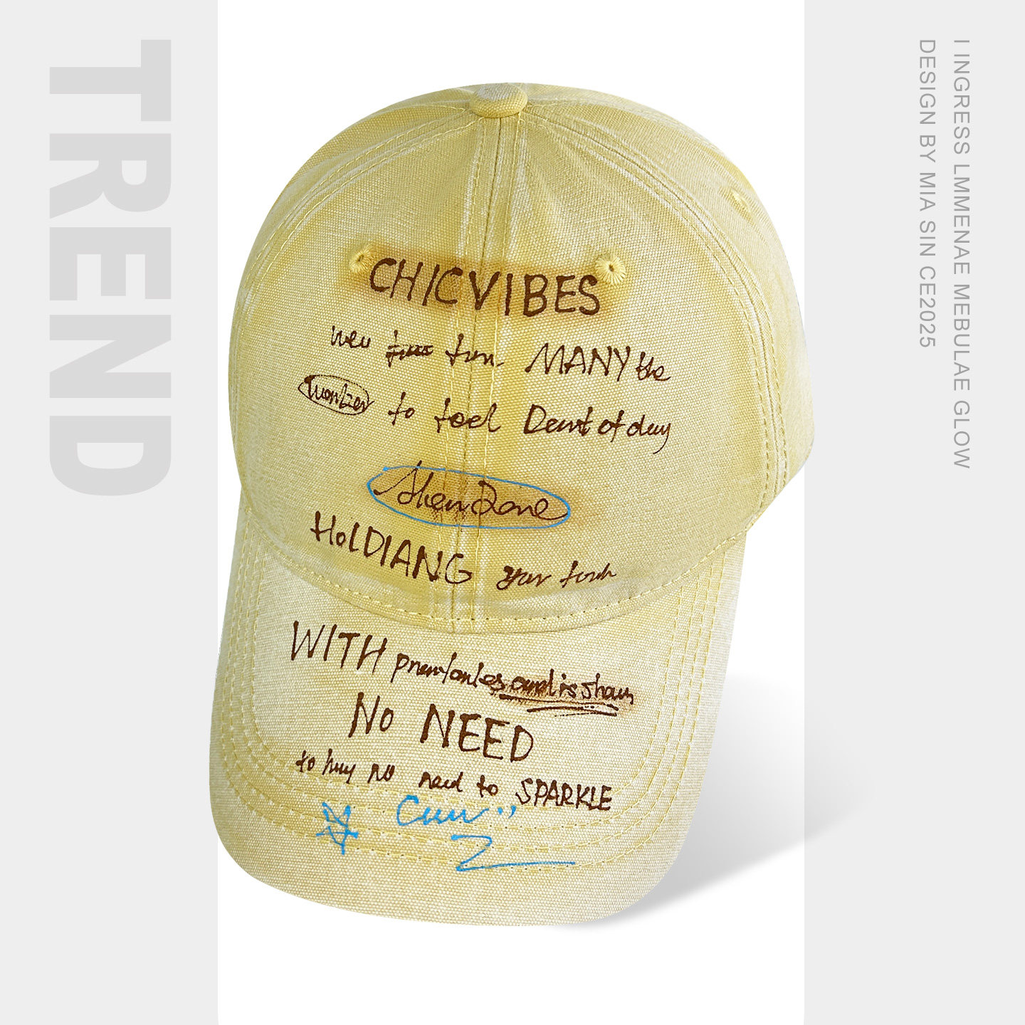 韩国小众潮牌手绘字母软顶棒球帽女百搭宽檐显脸小纯棉鸭舌帽子男,淘宝优惠券,粉丝福利购,淘宝优惠卷