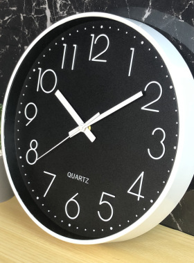 12英寸静音墙挂钟客厅简约壁钟表家用石英钟掛鍾时钟wall clock