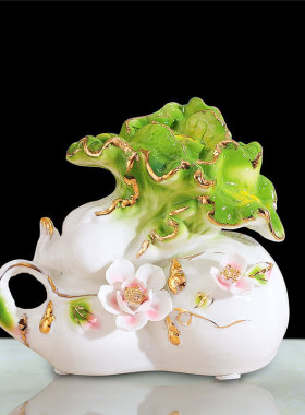 批发装饰客厅玄关白菜摆件好寓意轻奢家居摆设工艺品乔迁开业礼物
