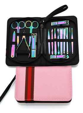 指甲剪套装不锈钢款美甲工具套装指甲剪全套16件套美甲工具指甲套