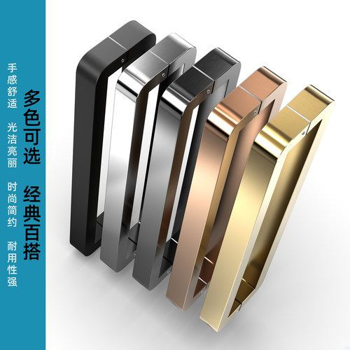 玻璃门拉手特厚不锈钢大门圆角门把手方管推拉木门玫瑰金对装防撞 - 图0