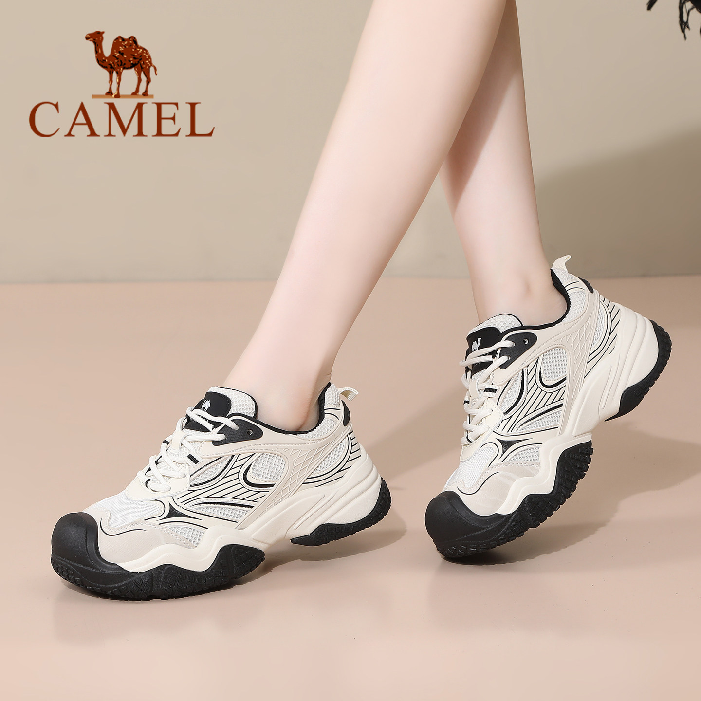 骆驼女鞋2025秋季新款透气户外徒步鞋女运动登山爬山跑步鞋丑萌鞋,淘宝优惠券,粉丝福利购,淘宝优惠卷