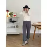 Весенние штаны, тренд сезона, свободный прямой крой, высокая талия